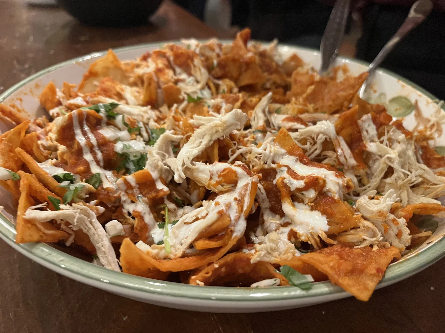 Chilaquiles with Shredded Chicken — Reunion Catering