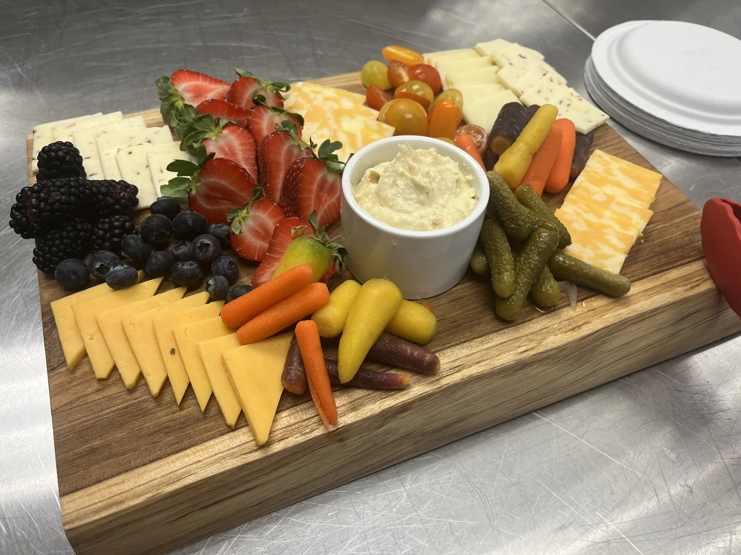 Charcuterie and Cheese Board with Hummus — Reunion Catering