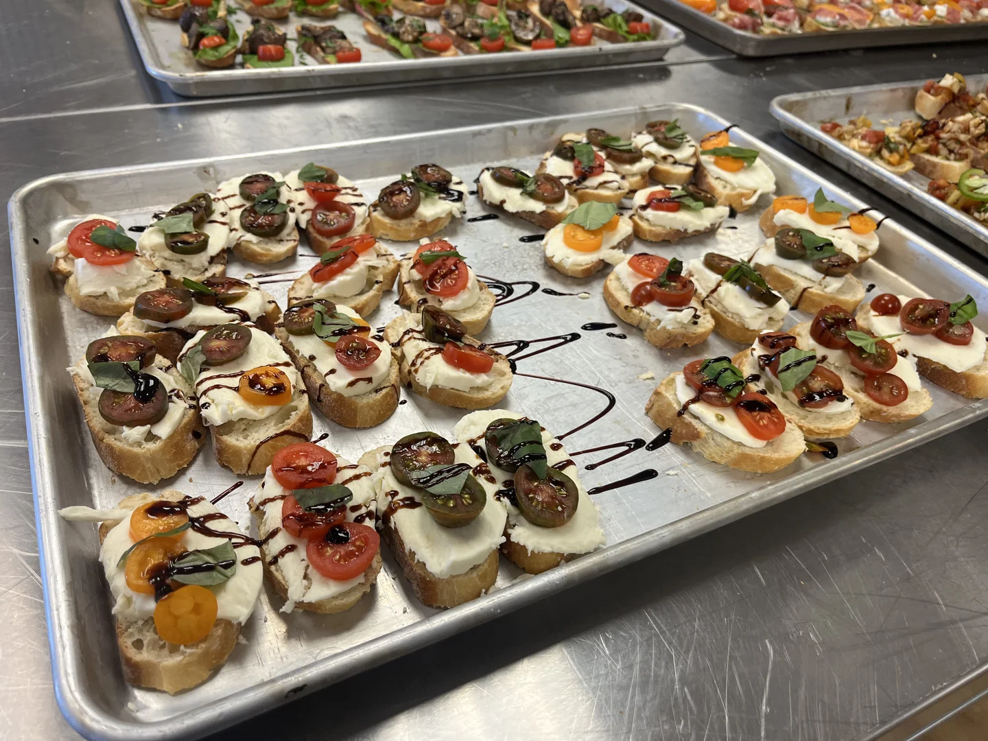 Crostini Platter with Whipped Cheese and Roasted Vegetables — Reunion Catering